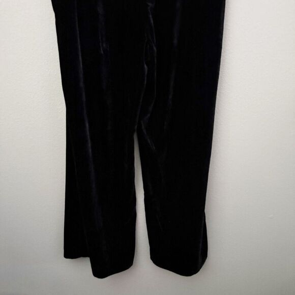 SOFT SURROUNDINGS | Aria Velvet Wide Leg Pants Solid Black Elastic Pull-on | XL - Picture 8 of 10